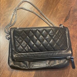 Jimmy Choo Black Quilted Biker Bag - Crossbody or Shoulder